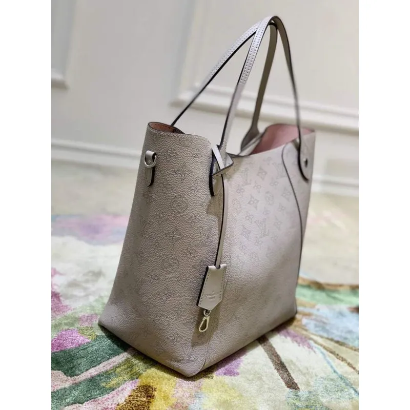 LV M53140 Louis Vuitton Hina MM Mahina Bag M54354 Galet Gray