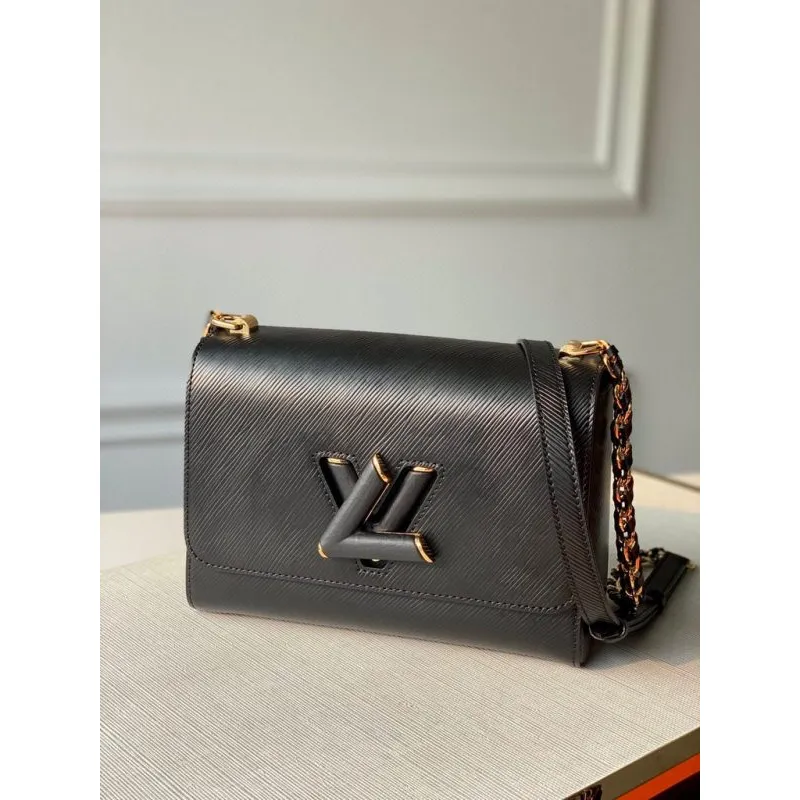 LV M50282 Louis Vuitton M57517 Twist MM shoulder Epi bag Black