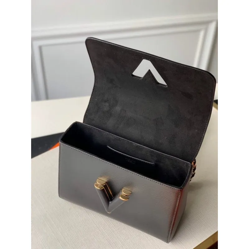 LV M50282 Louis Vuitton M57517 Twist MM shoulder Epi bag Black