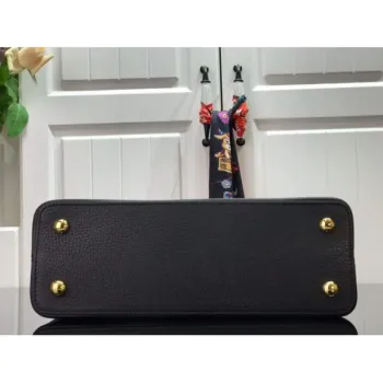 LV M48865 Louis Vuitton Capucines MM Handbag Black Red