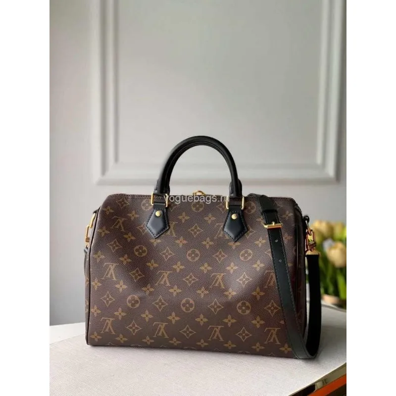 LV M48284 Louis Vuitton Speedy Bandouliere 30 Bag Monogram Canvas M41112 Black