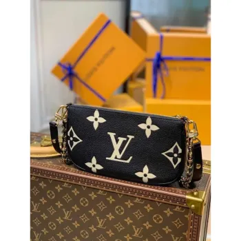 LV M45777 Louis Vuitton M80447 M80399 Multi Pochette Accessoires Bag Black and Cream