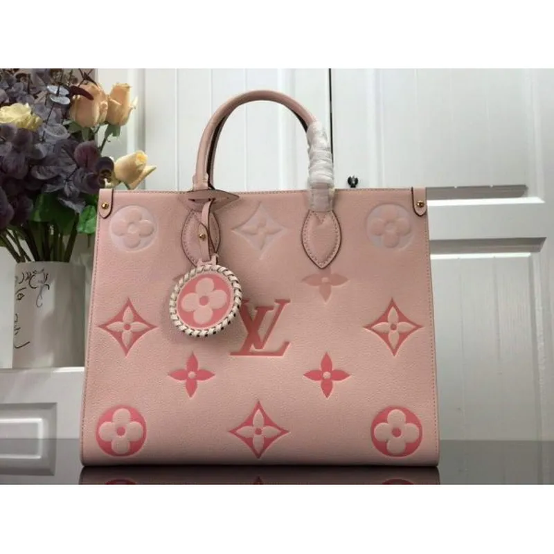 LV M45717 Louis Vuitton Onthego MM Handbag Cream/Saffron