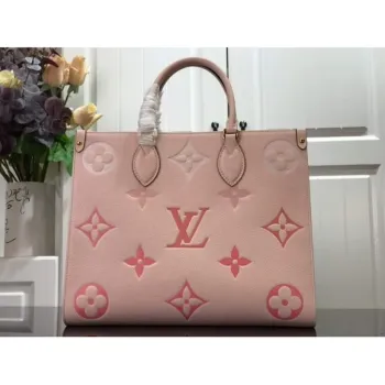 LV M45717 Louis Vuitton Onthego MM Handbag Cream/Saffron