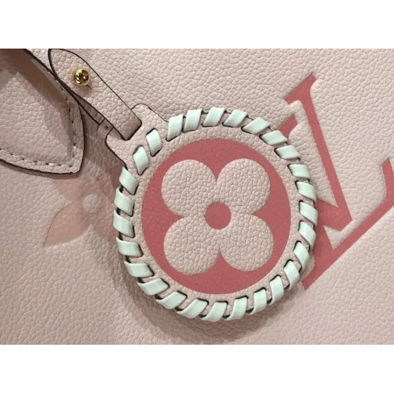 LV M45717 Louis Vuitton Onthego MM Handbag Cream/Saffron