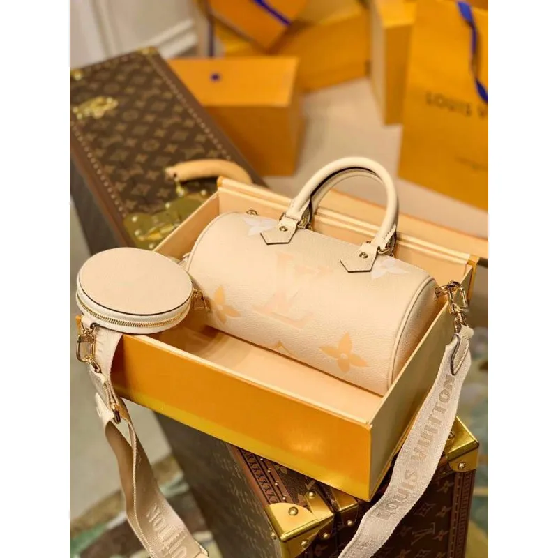 LV M45708 Louis Vuitton Papillon BB Bag Cream Saffron
