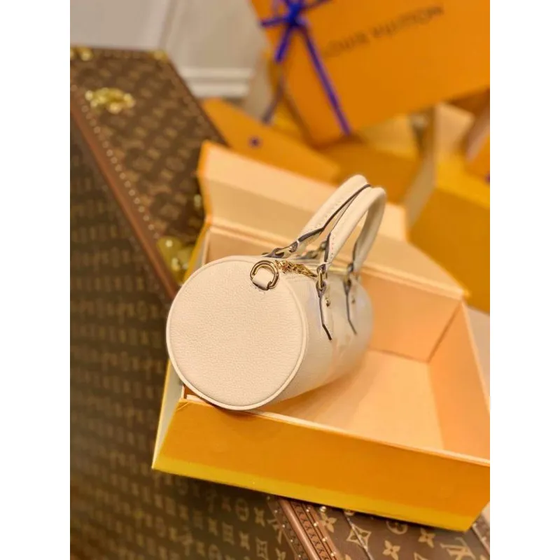 LV M45708 Louis Vuitton Papillon BB Bag Cream Saffron