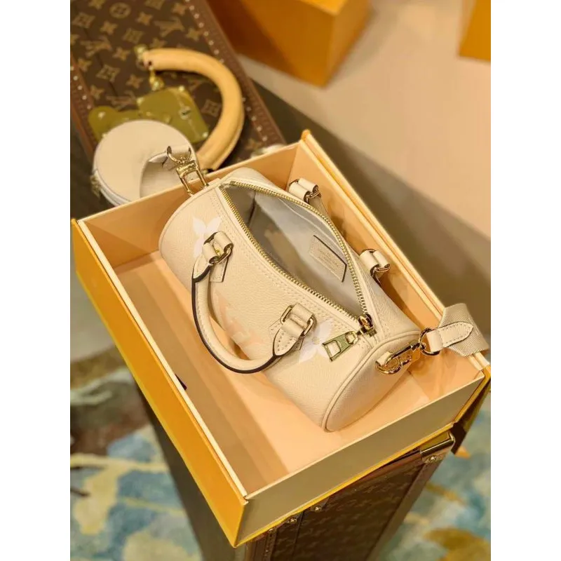 LV M45708 Louis Vuitton Papillon BB Bag Cream Saffron