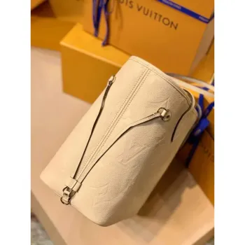 LV M45684 Louis Vuitton Neverfull MM M45686 Bag Embossed Cowhide Leather