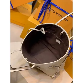 LV M45684 Louis Vuitton Neverfull MM M45686 Bag Embossed Cowhide Leather