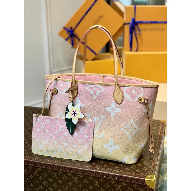 LV M45680 Louis Vuitton Neverfull MM Bag Pink