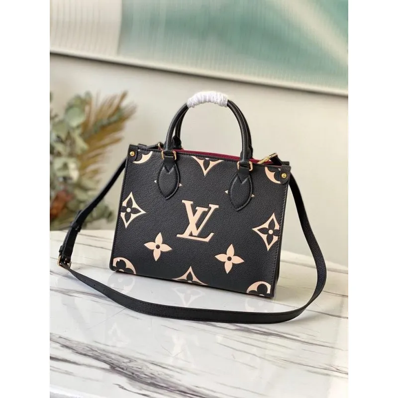 LV M45659 Louis Vuitton M45654 Onthego Pm Tote Bag Black