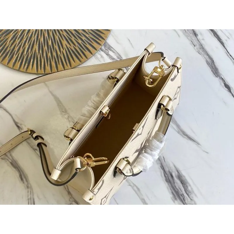 LV M45654  Louis Vuitton Onthego Pm Tote M45659 Bag Cream