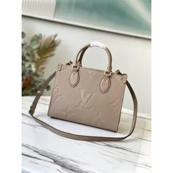 LV M45653 Louis Vuitton Onthego Pm Tote M45660 Bag Beige and Gray