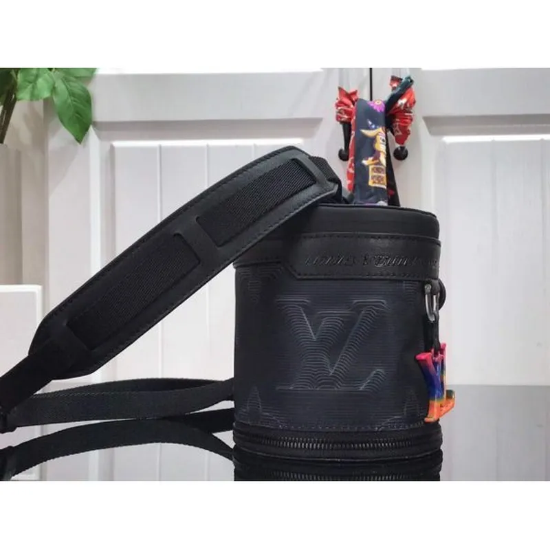 LV M45604 Louis Vuitton 2054 Expandable Polochon Bag Black