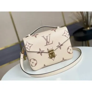 LV M45596 Louis Vuitton M45773 Pochette Metis Bag Cream and Rose Pink