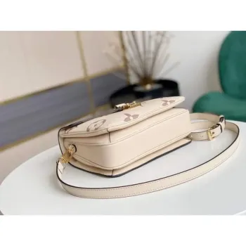 LV M45596 Louis Vuitton M45773 Pochette Metis Bag Cream and Rose Pink