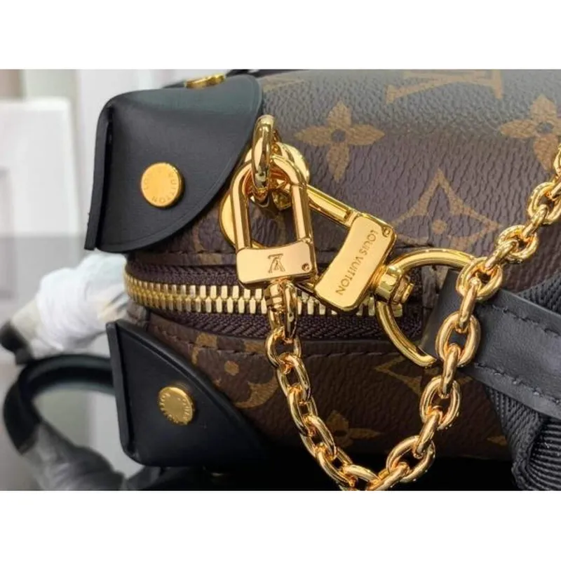 LV M45571 Louis Vuitton Petite Malle Souple Bag Monogram Black