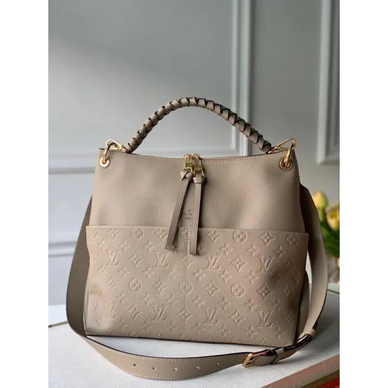 LV M45523 Louis Vuitton Maida Hobo Tote Bag Tourterelle Gray