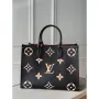 LV M45495 Louis Vuitton ONTHEGO MM Bag M45494 Black and Beige