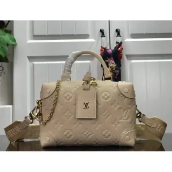 LV M45394 Louis Vuitton Petite Malle Souple Bag M45393 Leather Cream