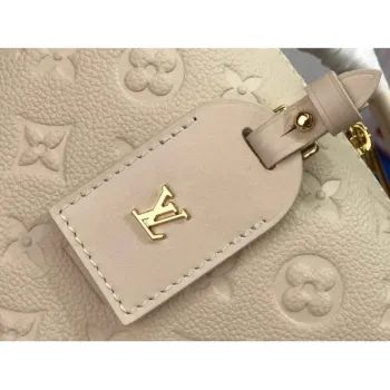 LV M45394 Louis Vuitton Petite Malle Souple Bag M45393 Leather Cream