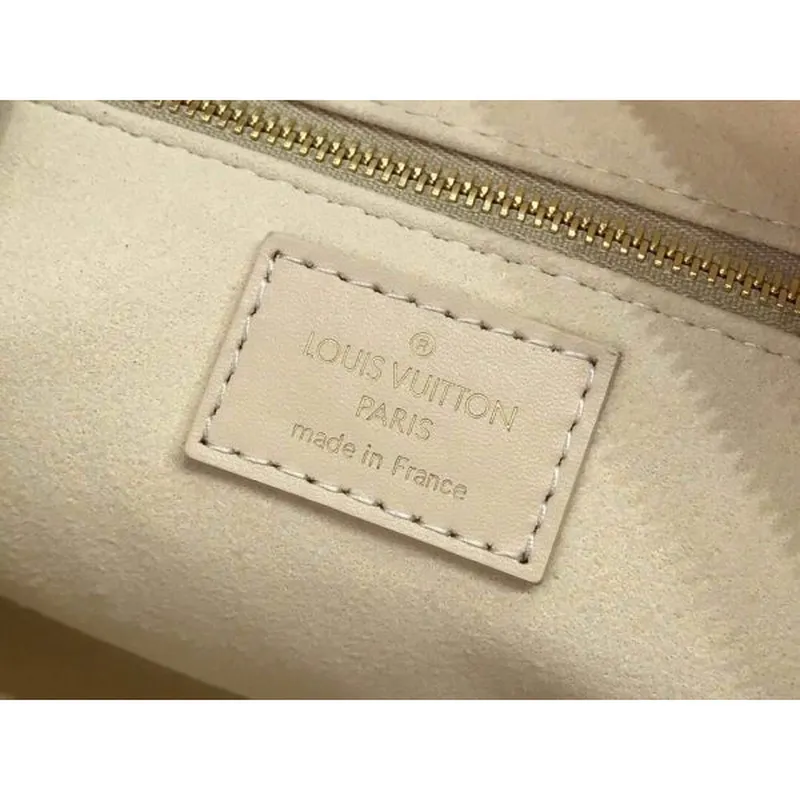 LV M45394 Louis Vuitton Petite Malle Souple Bag M45393 Leather Cream