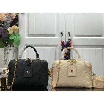 LV M45394 Louis Vuitton Petite Malle Souple Bag M45393 Leather Cream