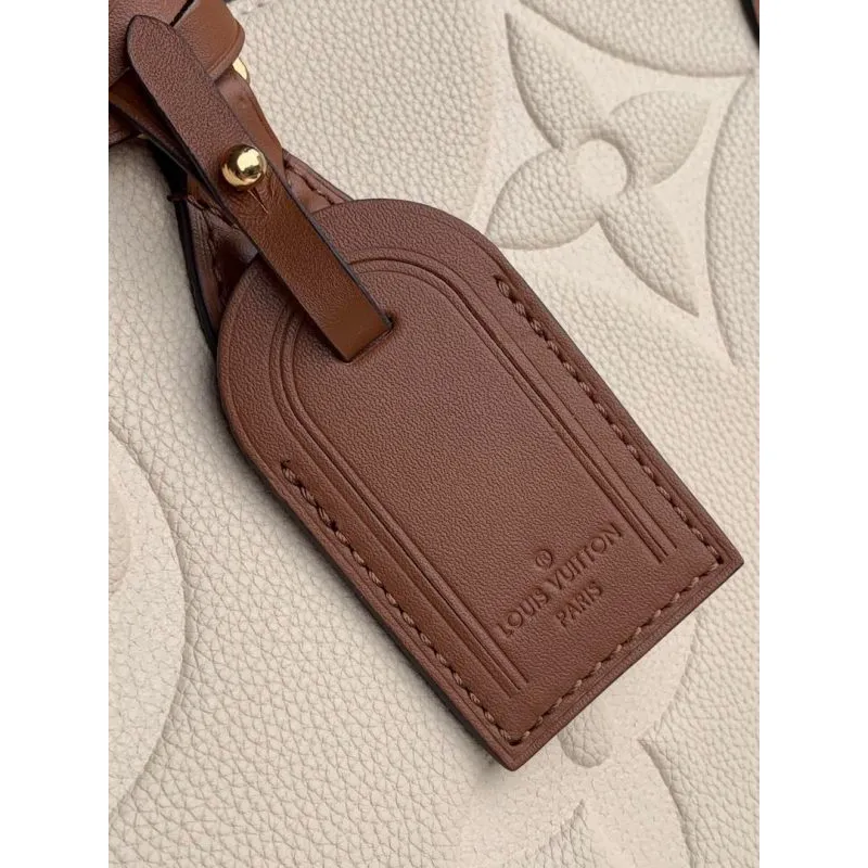 LV M45040 Louis Vuitton Onthego Giant Monogram Leather Medium Tote Bag Cream