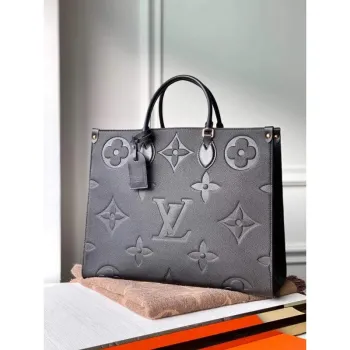LV M44925 Louis Vuitton Onthego GM M45595 Bag Monogram Empreinte Leather Black