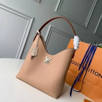 LV M44330  Louis Vuitton Lockme Hobo Soft calfskin M52776 Bag Apricot