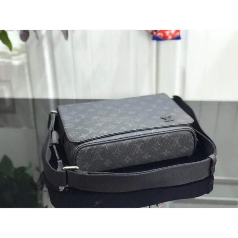 LV M44000 Louis Vuitton District PM Monogram Eclipse Canvas Bag