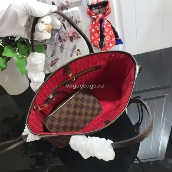 LV M41359 Louis Vuitton Neverfull PM Damier Ebene M41245 Bag Red