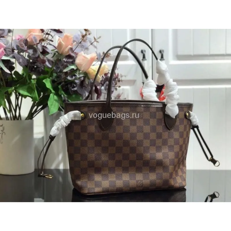LV M41359 Louis Vuitton Neverfull PM Damier Ebene M41245 Bag Pink
