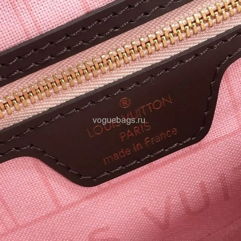 LV M41359 Louis Vuitton Neverfull PM Damier Ebene M41245 Bag Pink