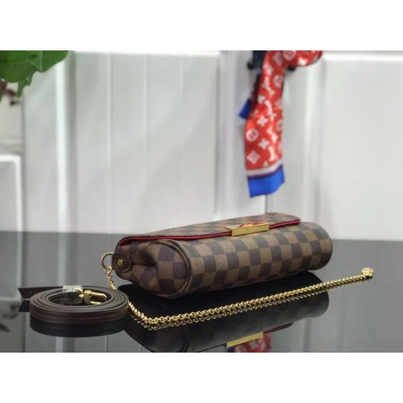 LV M40718 Louis Vuitton Favorite Mm M40717 Handbag Damier Ebene Canvas