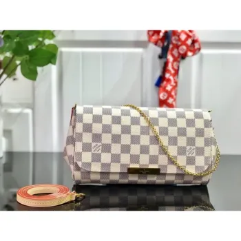 LV M40718 Louis Vuitton Favorite Mm M40717 Handbag Damier Azur Canvas