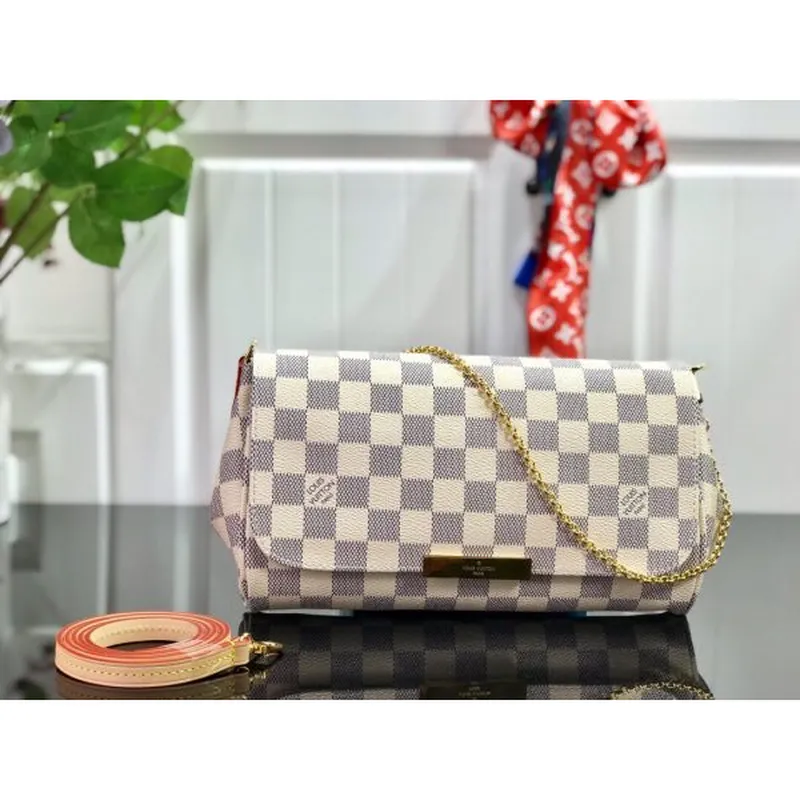 LV M40718 Louis Vuitton Favorite Mm M40717 Handbag Damier Azur Canvas