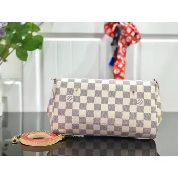 LV M40718 Louis Vuitton Favorite Mm M40717 Handbag Damier Azur Canvas
