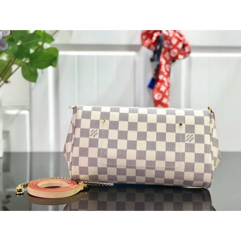 LV M40718 Louis Vuitton Favorite Mm M40717 Handbag Damier Azur Canvas