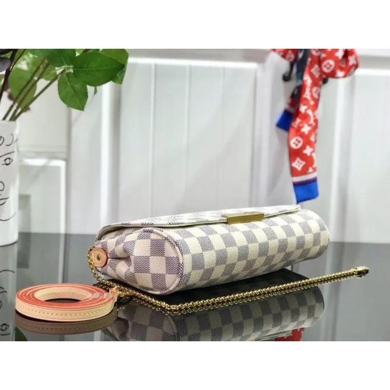 LV M40718 Louis Vuitton Favorite Mm M40717 Handbag Damier Azur Canvas