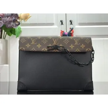 LV M30583 Louis Vuitton Pochette Voyage Steamer Bag Black