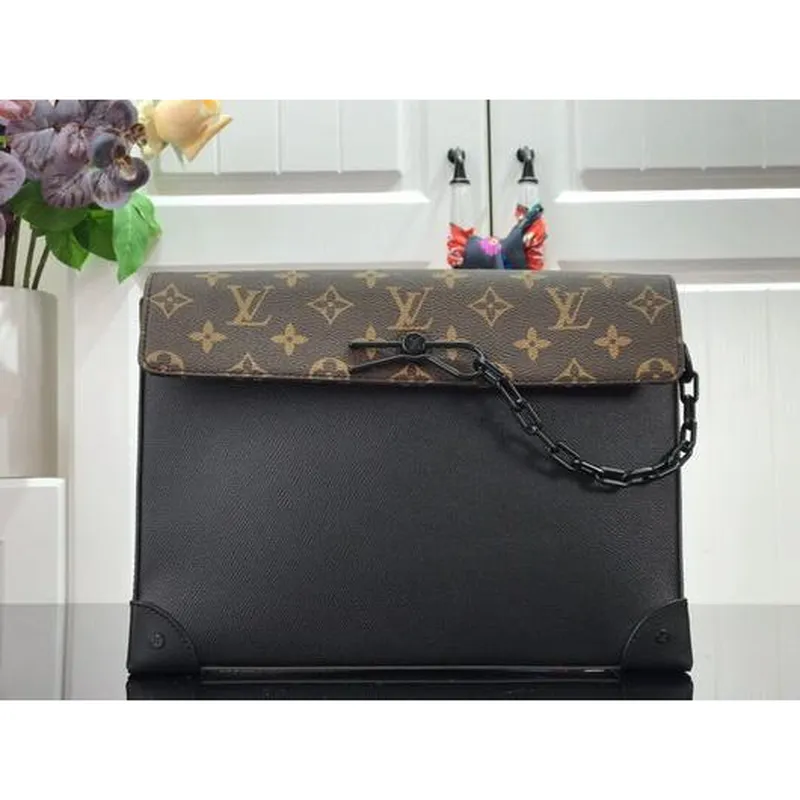 LV M30583 Louis Vuitton Pochette Voyage Steamer Bag Black