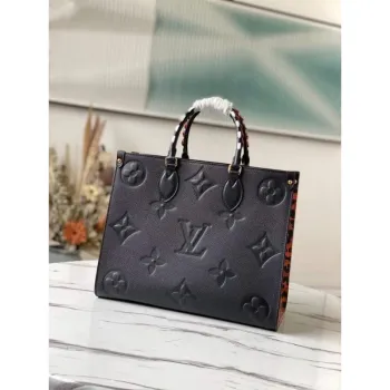 Louis Vuitton M58522 LV M58521 OnTheGo MM Monogram Empreinte Tote Bag Black