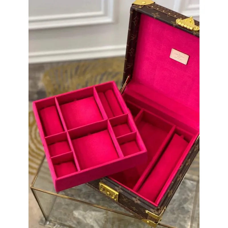 Louis Vuitton M13513 Jewelry Box Monogram LV M20040 Rose Red