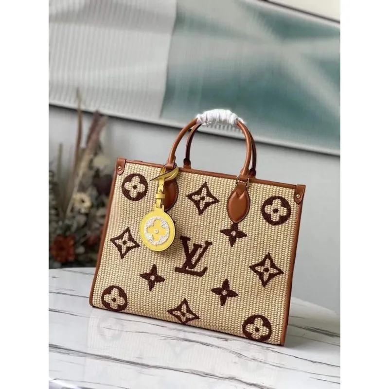 Louis Vuitton  M57707 LV  M57723 OnTheGo MM Tote Bag Tan