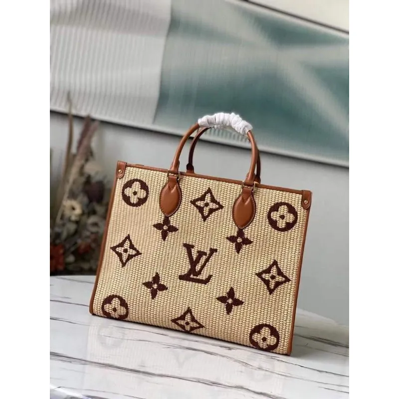 Louis Vuitton  M57707 LV  M57723 OnTheGo MM Tote Bag Tan
