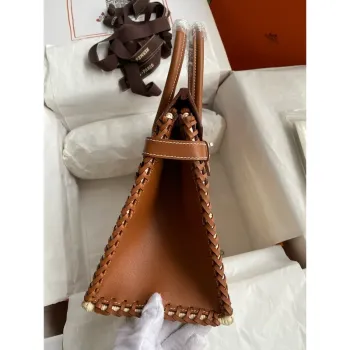 Hermes Picnic Birkin 30 Bag in Wicker with Barenia Leather