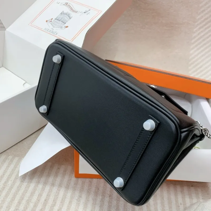 Hermes Birkin Rock 25 Handmade Bag in Black Volupto Leather