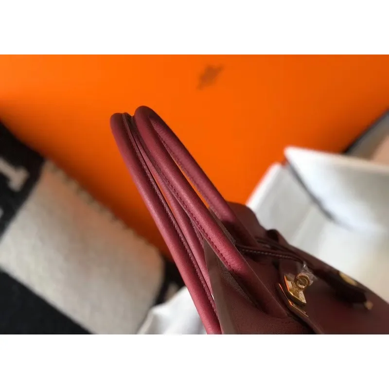 Hermes Bordeaux Clemence Birkin 35cm Bag